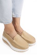 PANTOFI BEJ PIELE NATURALA ASP339