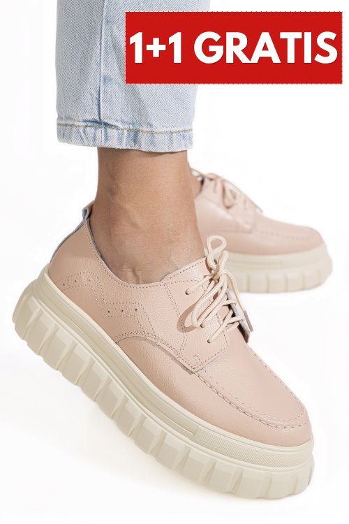 Pantofi roz piele naturala aspn92510