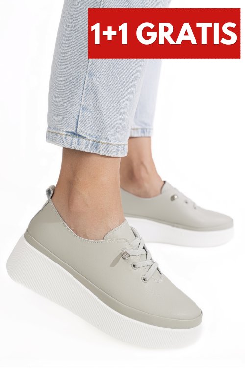 Pantofi sport olive piele naturala fsp001930