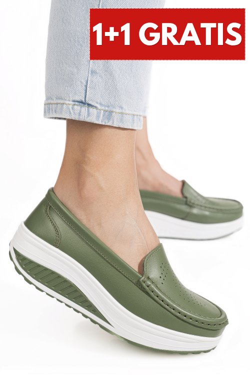 Pantofi verzi piele naturala asp339