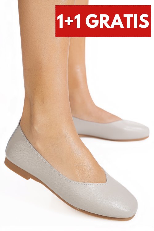 Balerini gri piele naturala aspn9178