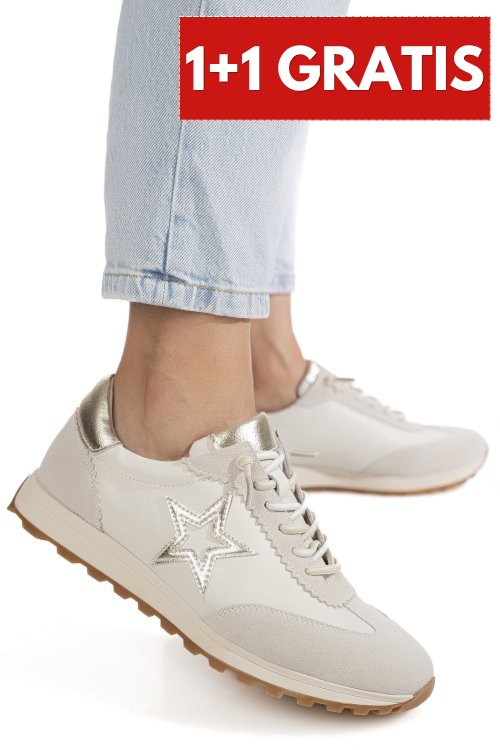 Pantofi sport bej piele naturala fsp002479