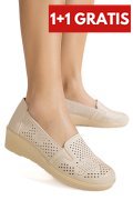 Pantofi Casual Dama cu Platforma Bej din Piele Ecologica Axiane