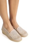Pantofi Casual Dama cu Platforma Bej din Piele Ecologica Axiane