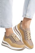 PANTOFI SPORT BEJ PIELE NATURALA ASP568