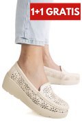 MOCASINI BEJ PIELE NATURALA ASPN3125