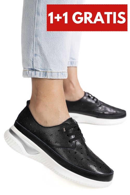 Pantofi sport negri piele naturala asp096