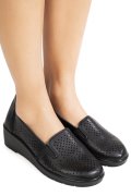 Pantofi Casual Dama cu Platforma Negri din Piele Ecologica Axiane