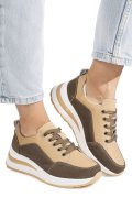 PANTOFI SPORT KHAKI PIELE NATURALA ASP568