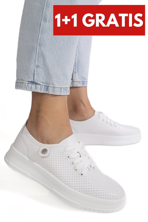 Pantofi sport white piele naturala aspn2308