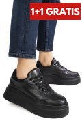 PANTOFI SPORT NEGRI PIELE NATURALA ASPN2529