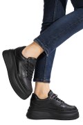 PANTOFI SPORT NEGRI PIELE NATURALA ASPN2529