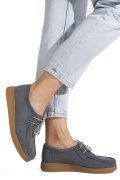 MOCASINI GREY PIELE NATURALA INTOARSA 8SP517-1