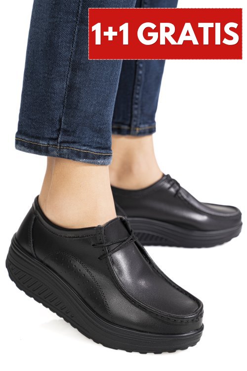 Mocasini negri piele naturala aspn388