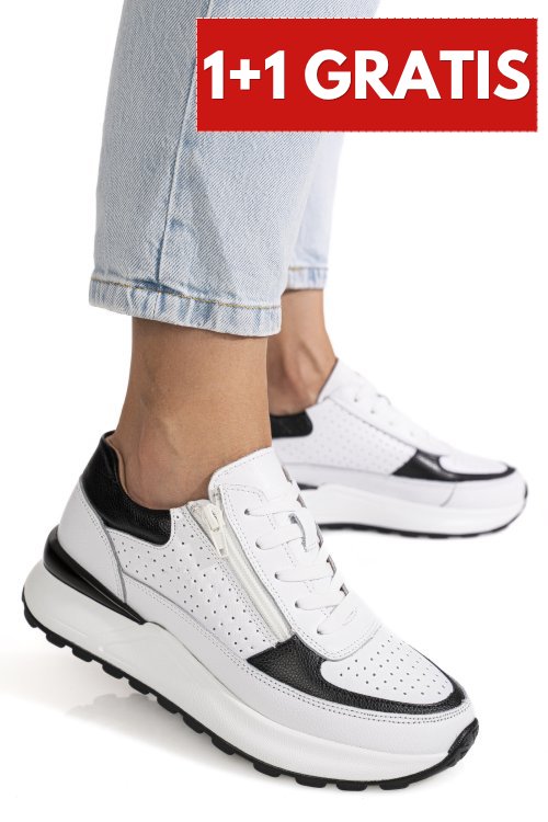Pantofi sport negri piele naturala hsp18