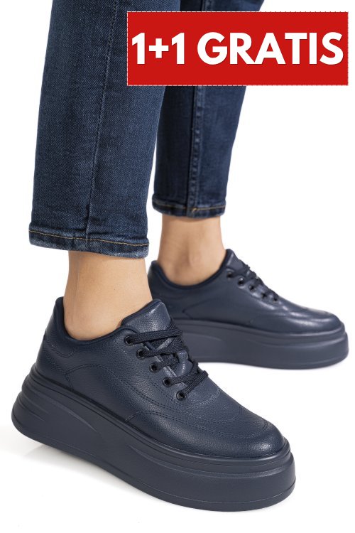 Pantofi sport bleumarin piele naturala aspn2528
