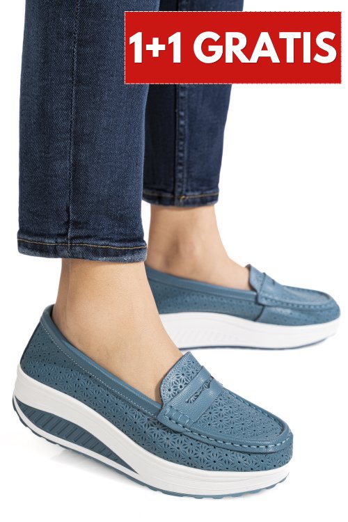 Mocasini blue piele naturala asp369