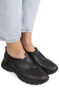 ESPADRILE NEGRE PIELE NATURALA TSP6041