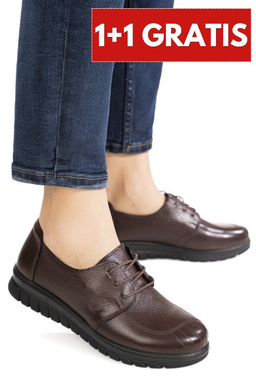 Pantofi maro inchis piele naturala 6sp06