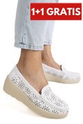 MOCASINI ALBI  PIELE NATURALA ASPN3125