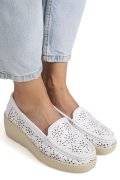 MOCASINI ALBI  PIELE NATURALA ASPN3125