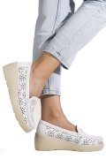 MOCASINI ALBI  PIELE NATURALA ASPN3125