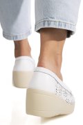 MOCASINI ALBI  PIELE NATURALA ASPN3125