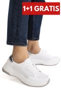 PANTOFI SPORT ALBI PIELE NATURALA TSP2820