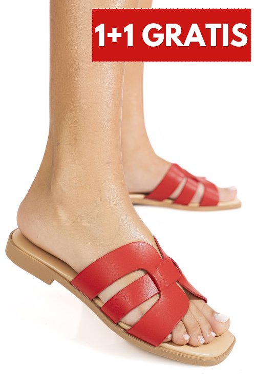 Papuci rosii piele naturala 1sp1htj