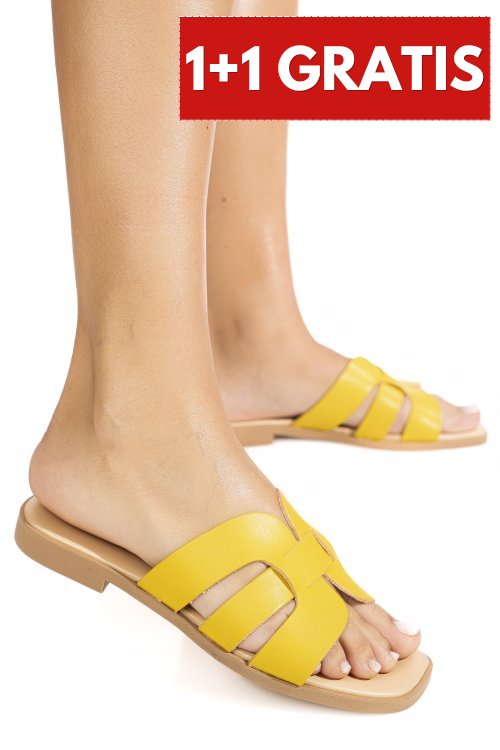Papuci galbeni piele naturala 1sp1htj