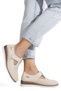 PANTOFI BEJ PIELE NATURALA ZBSP8-4
