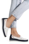 PANTOFI ALB ALBASTRU PIELE NATURALA ZSPB8-6