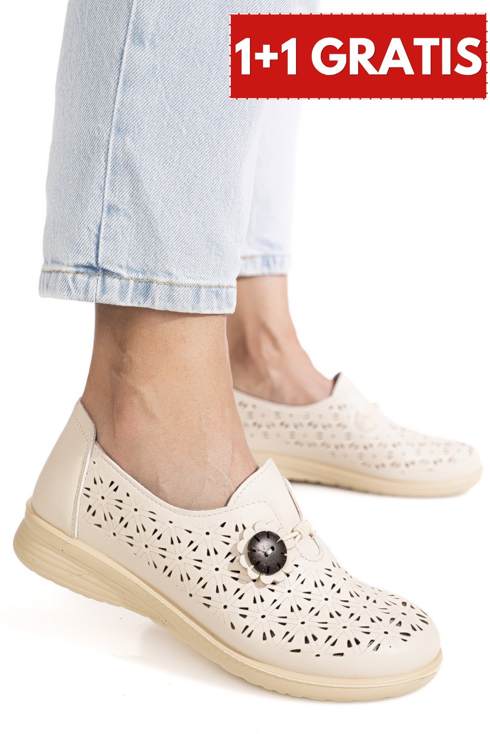 MOCASINI BEIGE FSP512 - Superpantofi