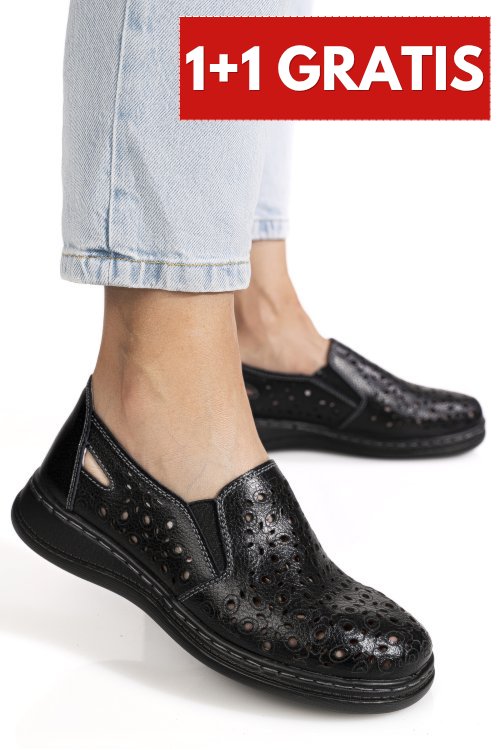 Pantofi negri piele naturala zspb6-1
