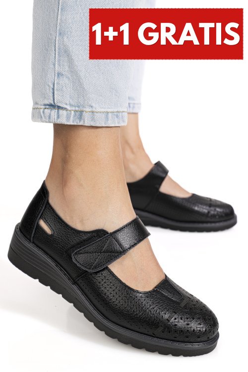 Pantofi negri piele naturala zspb8-7