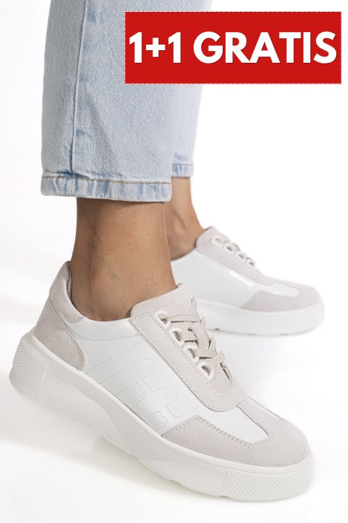 Pantofi sport albi piele naturala fsp002538