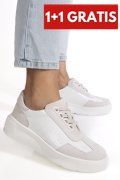 PANTOFI SPORT ALBI PIELE NATURALA FSP002538