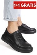 PANTOFI SPORT NEGRI PIELE NATURALA TSP-8083