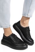 PANTOFI SPORT NEGRI PIELE NATURALA TSP-8083