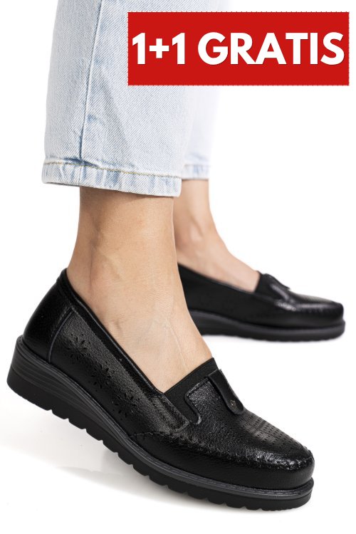Pantofi negri piele naturala zspb8-3