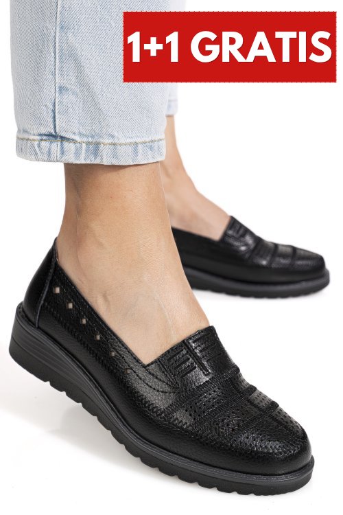 Pantofi negri piele naturala zspb8-5