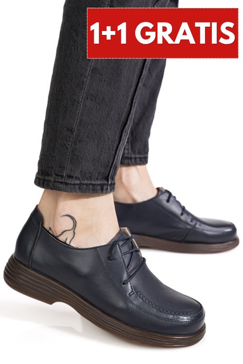 Mocasini bleumarin piele naturala 8sp055
