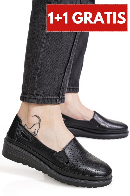 Pantofi negri piele naturala zspb8-6