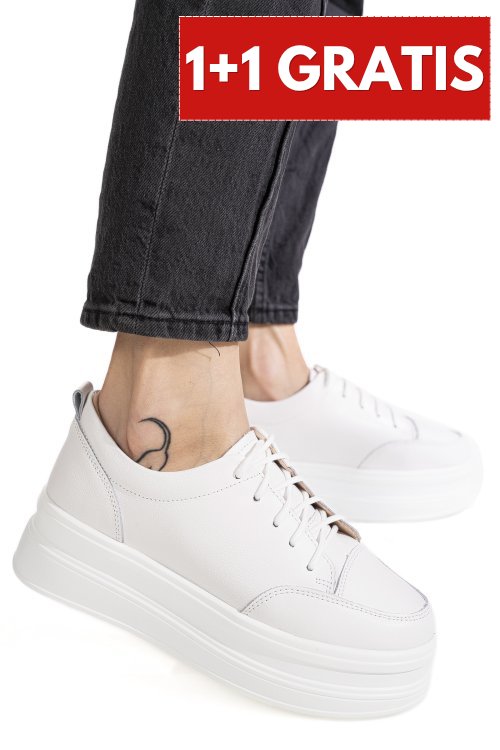 Pantofi sport albi piele naturala 9sp881