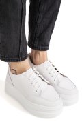 PANTOFI SPORT ALBI PIELE NATURALA 9SP881