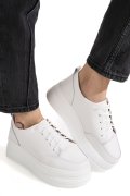 PANTOFI SPORT ALBI PIELE NATURALA 9SP881