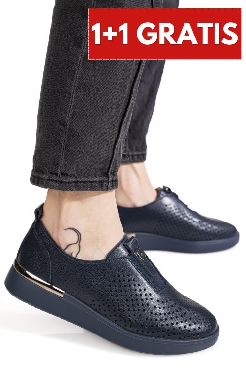Mocasini bleumarin piele naturala zspb161