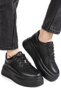 PANTOFI SPORT NEGRI PIELE NATURALA ASPN2528