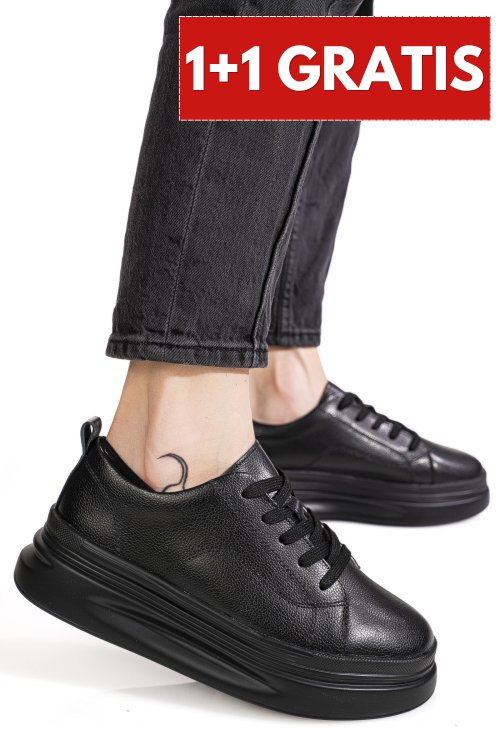 Pantofi sport negri piele naturala aspw202326
