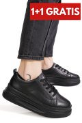 PANTOFI SPORT NEGRI PIELE NATURALA ASPW202326